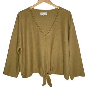 Madewell Texture & Thread Long-Sleeve Tie-Front Top